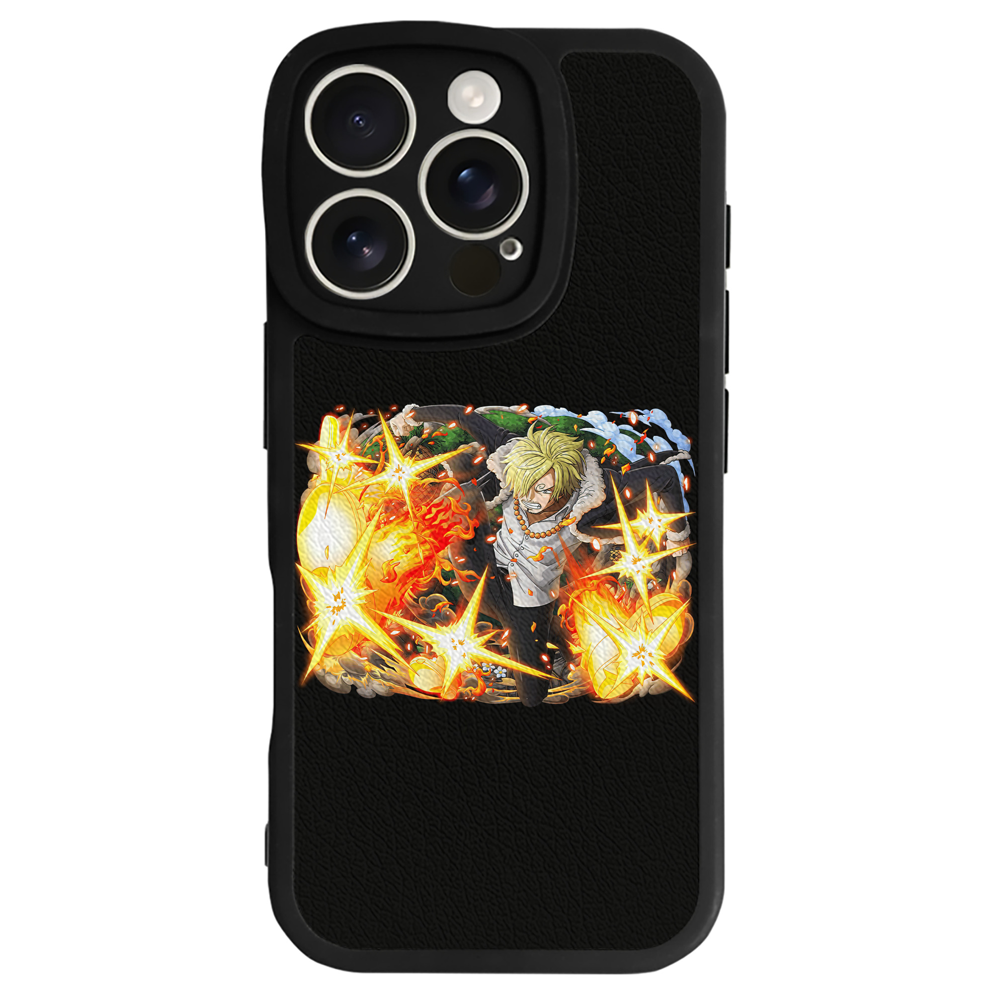 （画像用） ワンピース サンジ ONE PIECE Sanji 【iPhone 16シリーズ対応】シリコンスマホケース（レザー調） 材質：シリコン